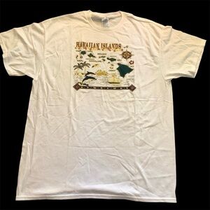 Y2K Hawaiian Islands Map T-Shirt XL Delta Pro Weight Souvenir